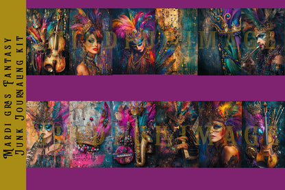 Mardi Gras Fantasy Junk Journaling Kit