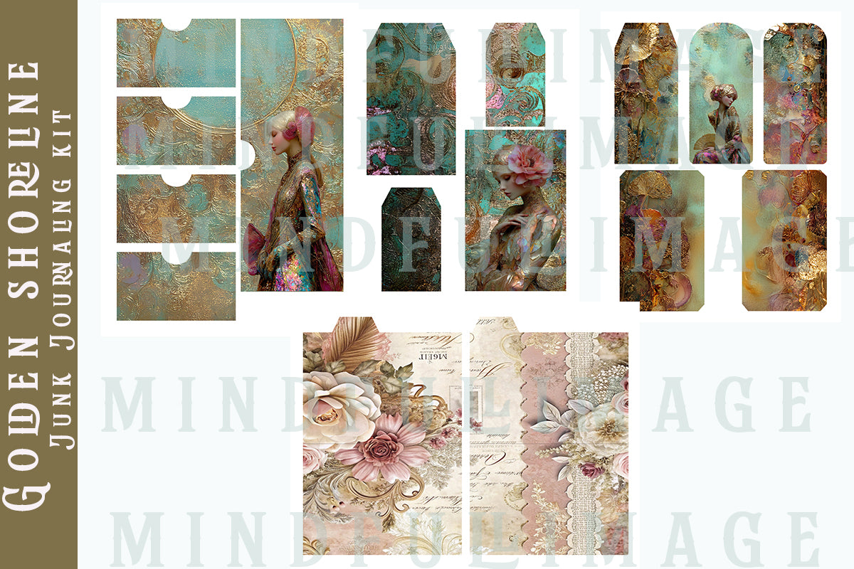 Golden Shoreline Junk Journaling kit