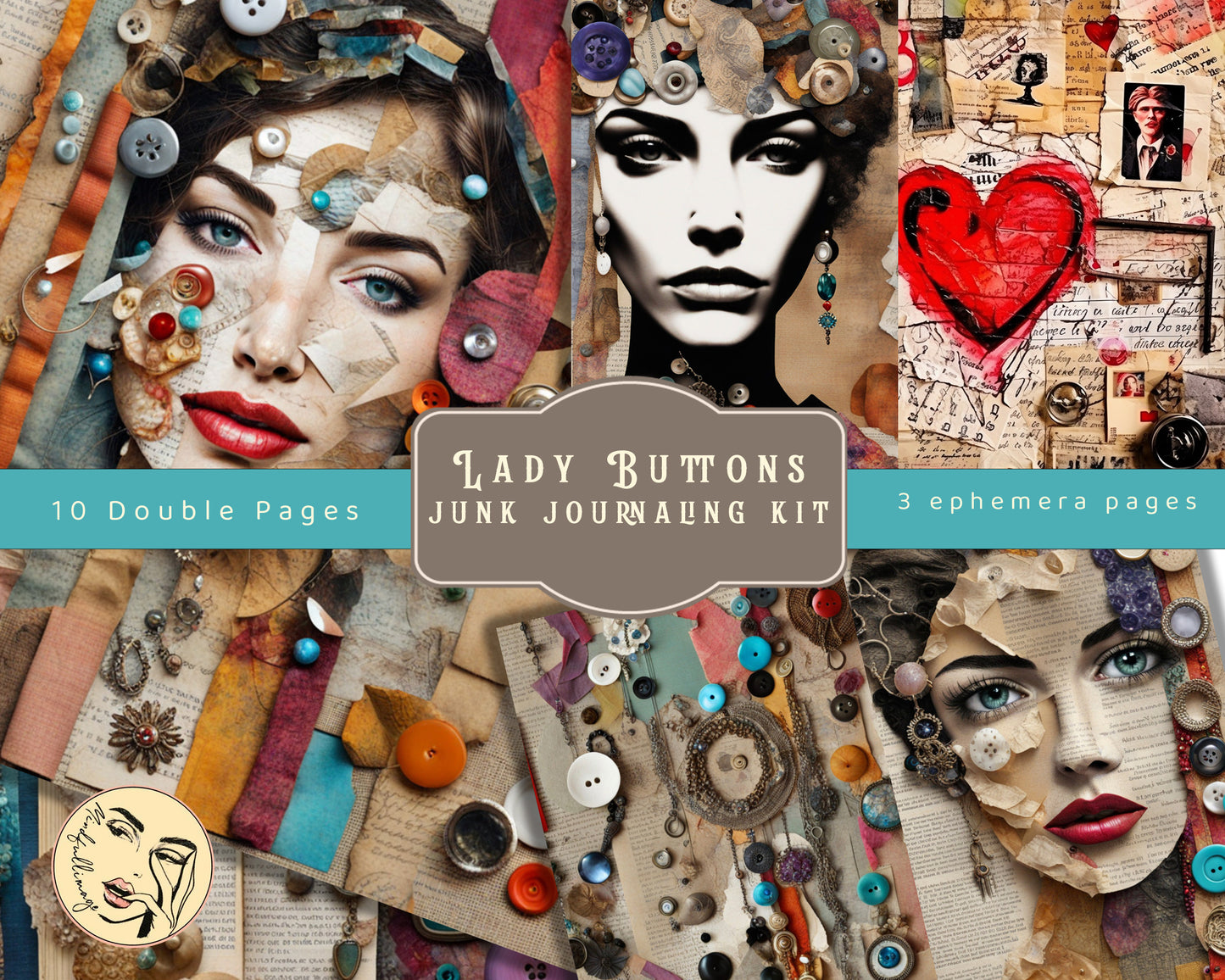 Lady Buttons Junk Journaling Kit