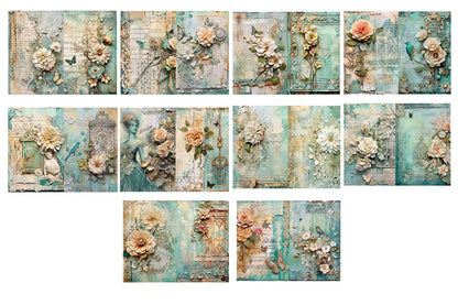 Teal Symphony Junk Journaling Kit
